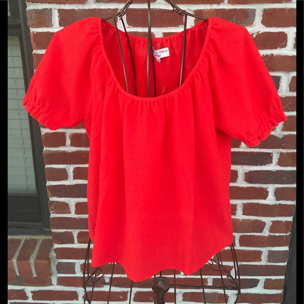 FINAL PRICE‼️MADEWELL TEXTURE & THREAD PEASANT TOP